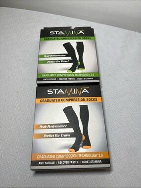 New 2 Pairs physic Gear Stamina Graduated Compression Socks. Travel
L / XL